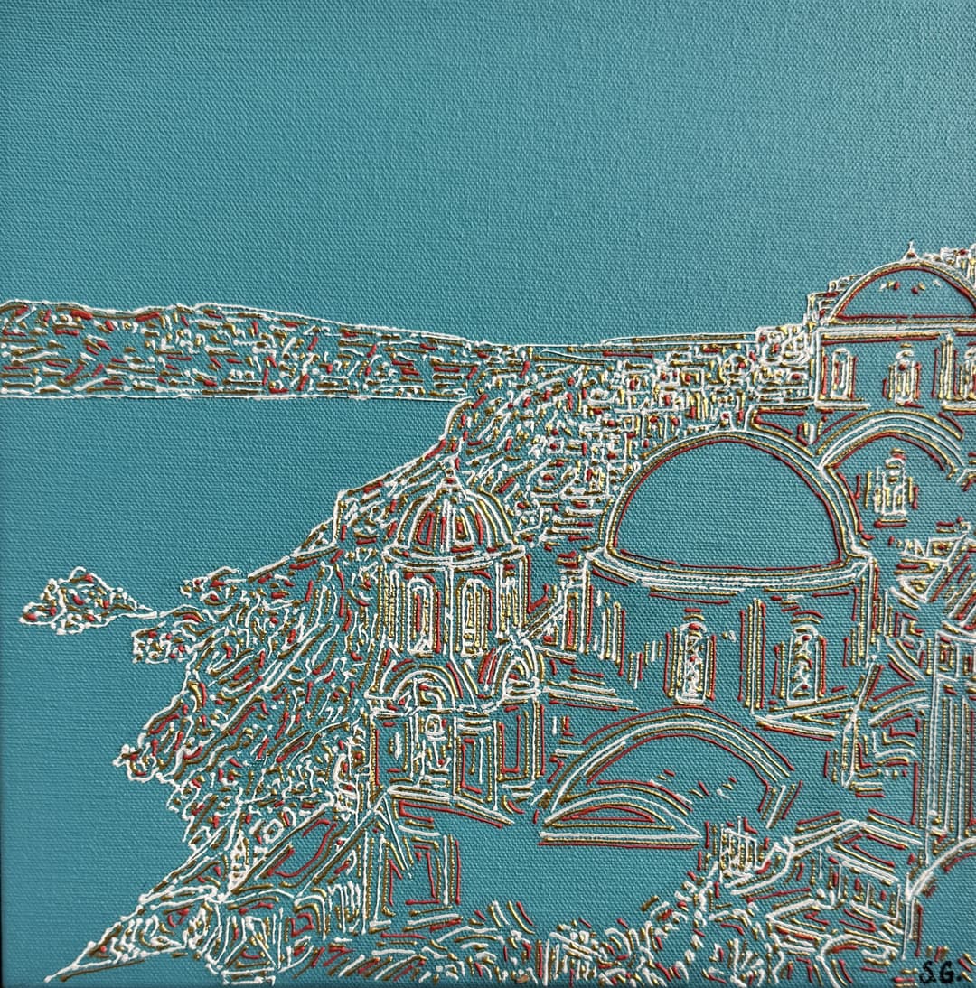 Blush Over Blue Domes